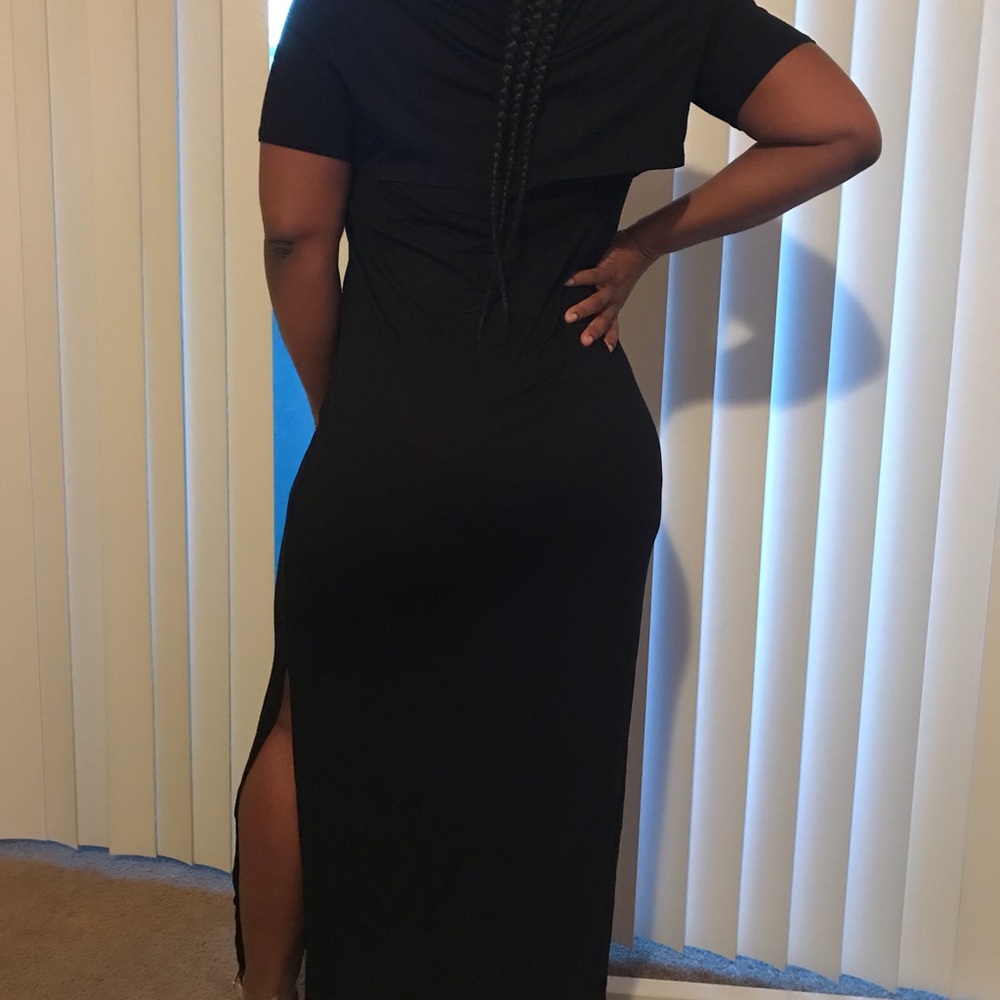 Black maxi dress with back cutout *brand new!
